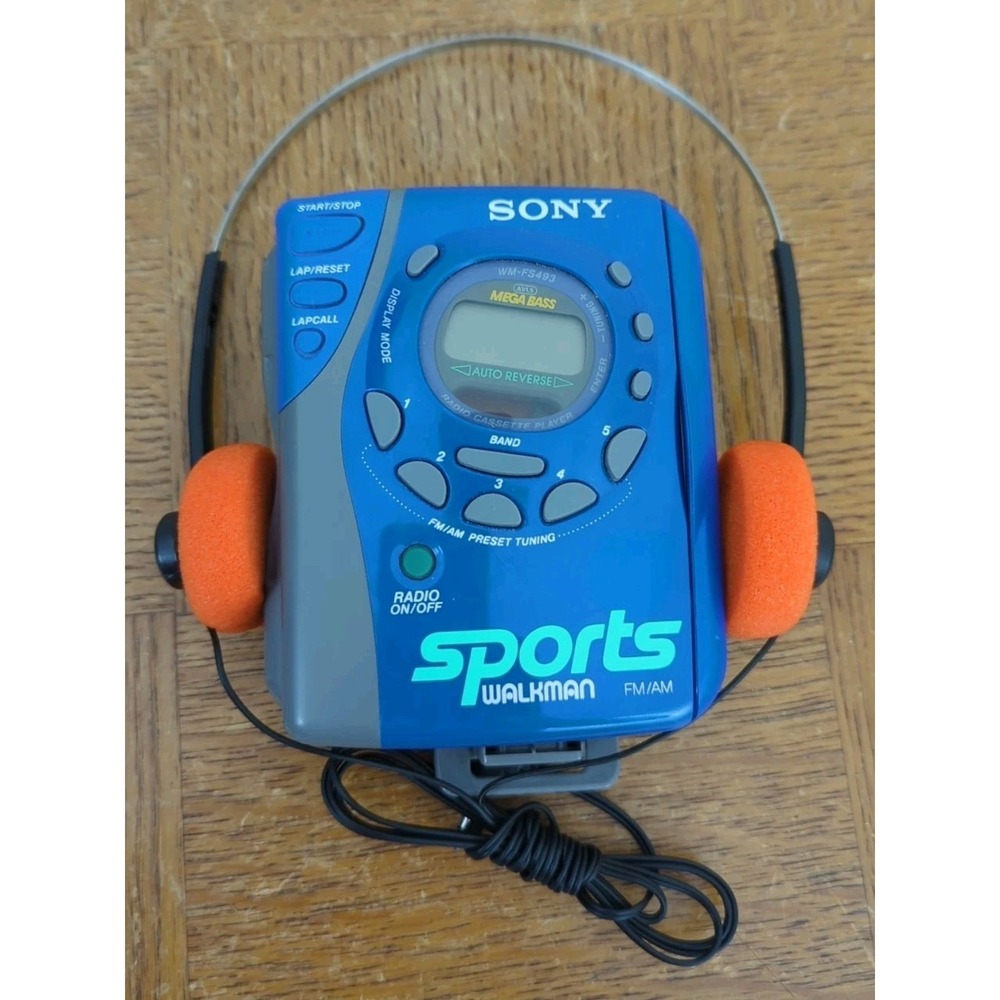 Sony Walkman WM-FS493 Sports Blue Cassette Player - New Belt - Reconditioned